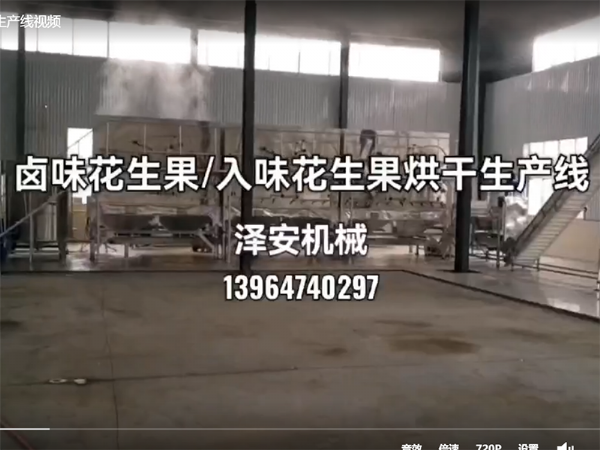入味花生果烘干生产线视频